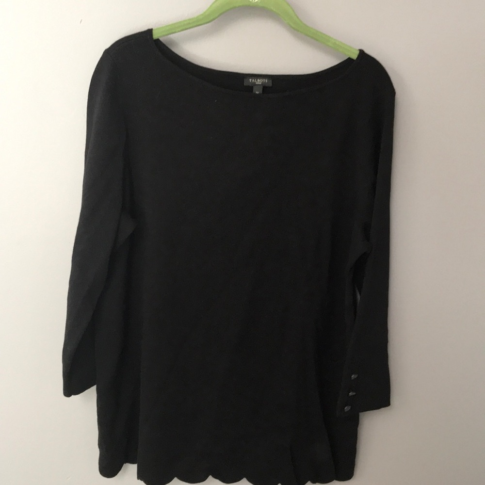 Talbots Scallop-Hem Bateau Sweater